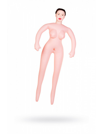 Кукла надувная с реалистичной головой. Брюнетка. Кибер вставка вагина – анус. 3 отверстия. 117017