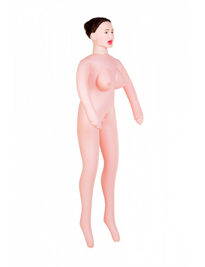 Кукла надувная с реалистичной головой. Брюнетка. Кибер вставка вагина – анус. 3 отверстия. 117017