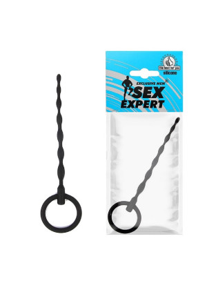 Уретральный стимулятор Sex Expert силиконовый черный 12 см SEM-55134