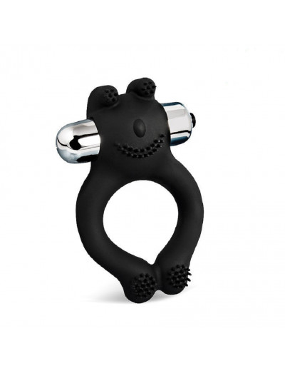 Эрекционное кольцо с вибрацией Sex Expert черное 3 см SEM-55257