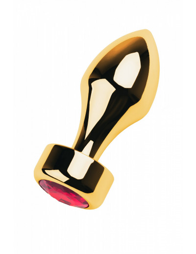 Анальная втулка с кристаллом Gold Butt Plug красная 9,5 см 717034-9