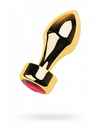 Анальная втулка с кристаллом Gold Butt Plug красная 9,5 см 717034-9