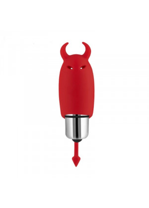 Минивибратор пуля Демон красный 9,5 см  Д254