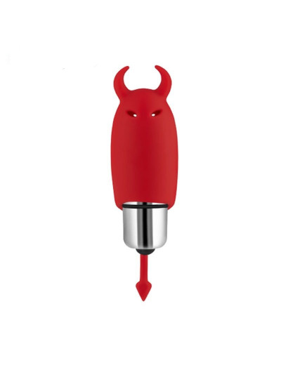 Минивибратор пуля Демон красный 9,5 см  Д254