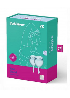 Набор менструальных чаш Satisfyer Feel good Menstrual Cup голубой 2 шт J1763-3