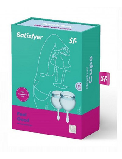 Набор менструальных чаш Satisfyer Feel good Menstrual Cup голубой 2 шт J1763-3