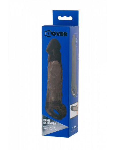 Насадка на пенис Toyfa XLover черная 19,5 см 748033