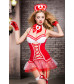 Костюм медсестры Candy Girl :платье, перчатки, стринги, чулки, чокер, головной убор, банты OS 841058