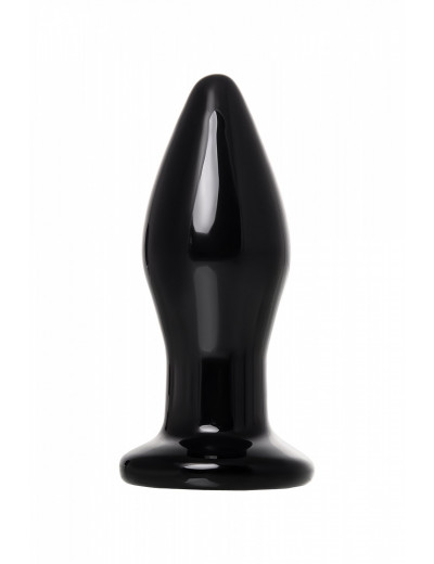 Стеклянная вибровтулка Sexus Glass чёрная 10,5 см 911007