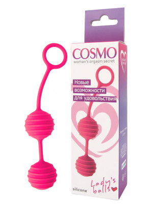 Вагинальные шарики Cosmo розовые неон 17 см CSM-23033-25