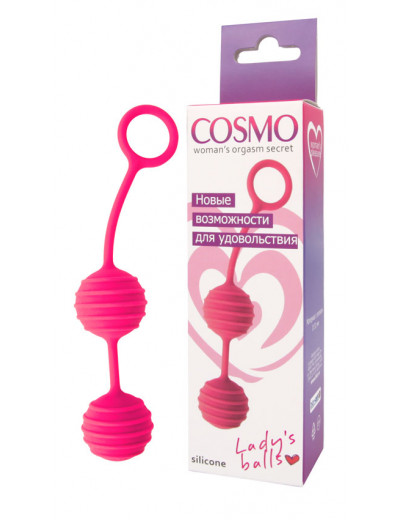 Вагинальные шарики Cosmo розовые неон 17 см CSM-23033-25