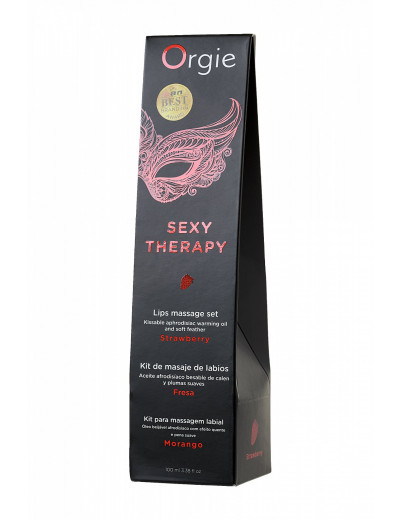 Комплект для сладких игр Orgie Lips Massage со вкусом клубники 100 мл 21326