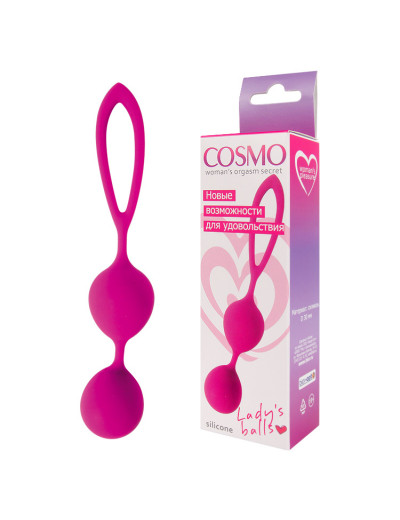 Вагинальные шарики Cosmo малиновые 17 см CSM-23006-16