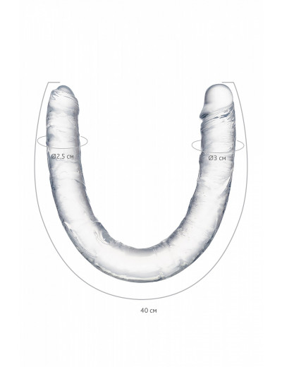 Фаллоимитатор двусторонний Toyfa прозрачный 40 см 882022