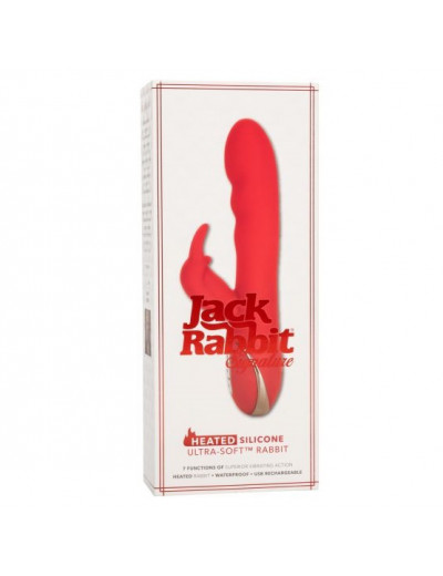 Вибромассажер кролик Heated Silicone Ultra Soft Rabb красный 21,5 см SE-0609-50-3