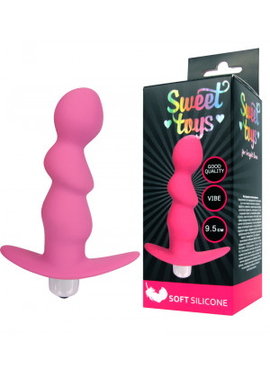 Анальная втулка с вибрацией Sweet Toys розовый 9,5 см ST-40186-6