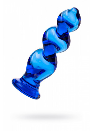 Анальная втулка Sexus Glass стекло синяя 12 см 912125