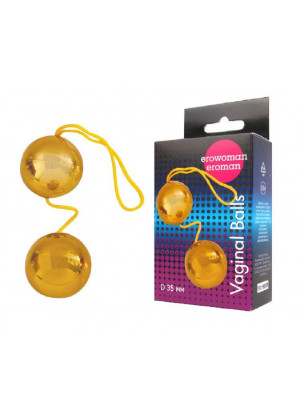 Вагинальные шарики Balls золотые d 3,5 см EE-10097Z