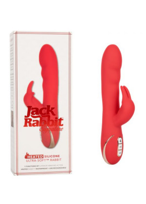 Вибромассажер кролик Jack Rabbit Heated Silicone Ultra Soft красный 21,5 см SE-0609-50-3