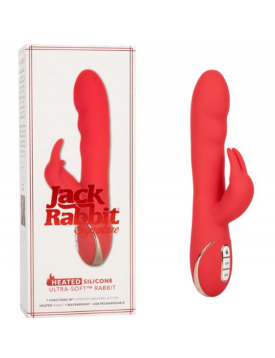 Вибромассажер кролик Heated Silicone Ultra Soft Rabb красный 21,5 см SE-0609-50-3