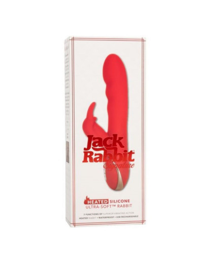 Вибромассажер кролик Heated Silicone Ultra Soft Rabb красный 21,5 см SE-0609-50-3