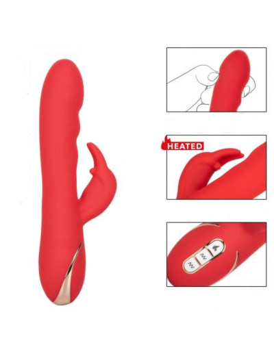 Вибромассажер кролик Heated Silicone Ultra Soft Rabb красный 21,5 см SE-0609-50-3