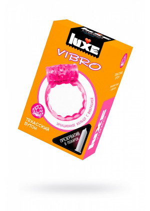 Виброкольцо Техасский Бутон + презерватив Luxe Vibro 1 шт 716