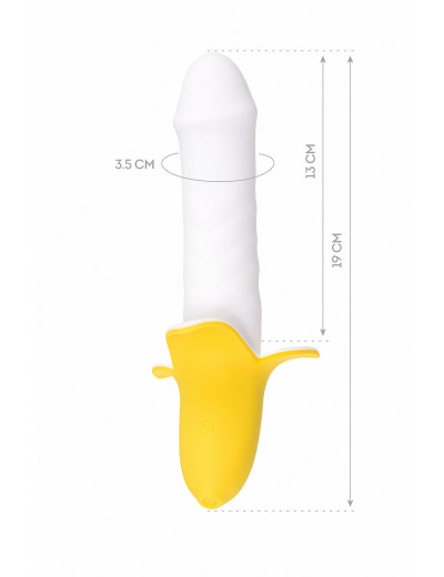 Пульсатор в виде банана белый 19 см 783038