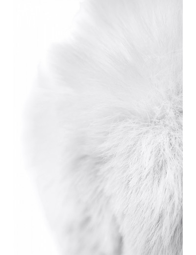 Анальная втулка с белым заячьим хвостом 13 см  712025-10