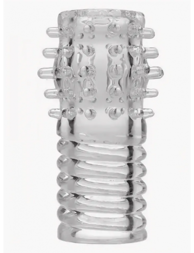 Насадка с шипами прозрачная Crystal Sleeve 10 см EE-10207
