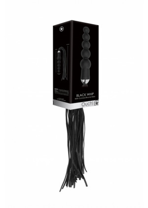 Анальная елочка с плеткой черная 18 см OU262BLK