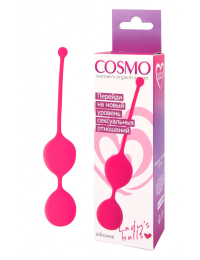 Вагинальные шарики Cosmo розовые неон 16 см CSM-23007-25