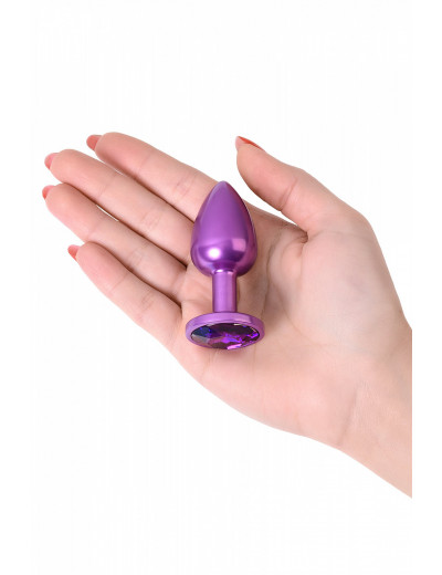 Анальная втулка фиолетовая с фиолетовым кристаллом Small 7,2 см 717007-44