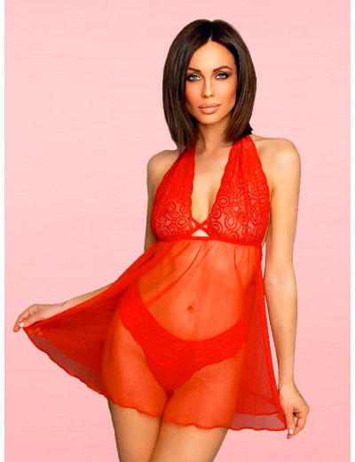 Эротическое платье и ажурные трусики Amor EL Elche красный L/XL AME3004-1-Q