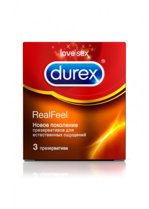 Презервативы Durex Real Feel максимально естественные ощущения 3 шт Durex 3 RealFeel
