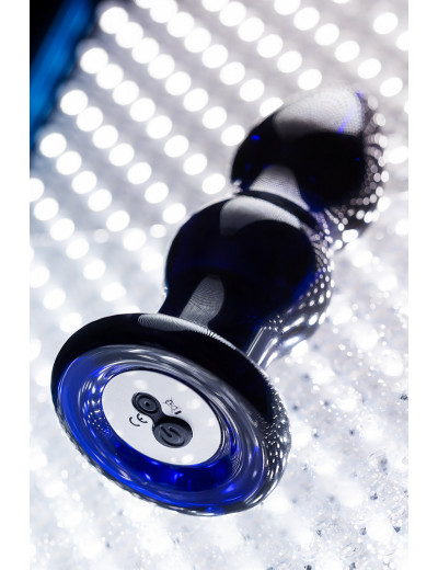 Стеклянная вибровтулка Sexus Glass синяя 11 см 911008
