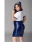 Костюм стюардессы Candy Girl Devon платье, головной убор сине-белый 2XL 841052