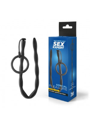 Уретральный стимулятор Sex Expert силиконовый черный 30 см SEM-55251