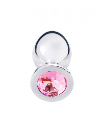 Анальная втулка с кристаллом Large розовый 9 см Д712013