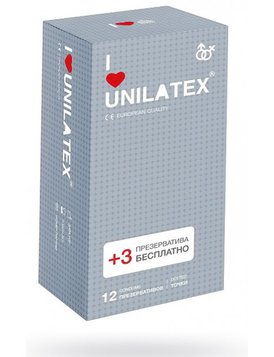 Презервативы Unilatex Dotted с точками №15 шт 3020