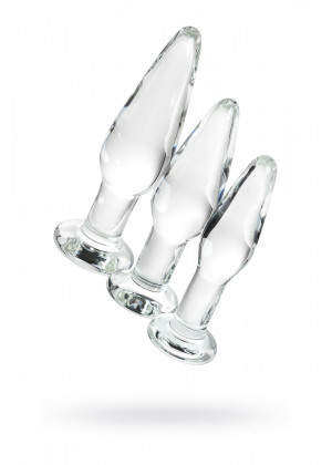 Набор анальных втулок Sexus Glass стекло 14 см, 12,5 см, 12 см 912306