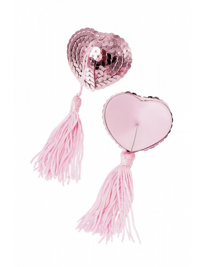 Пэстис Cora в форме сердец с кисточками однотонные розовые 790014