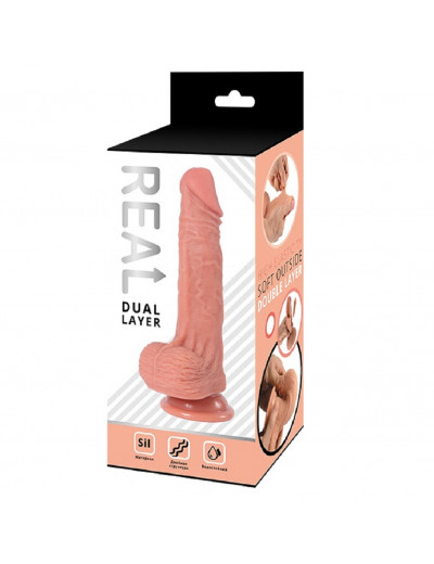 Реалистичный фаллоимитатор Real Dual Layer 15 см RDS10023