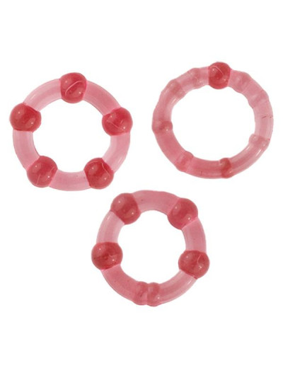 Эрекционные кольца Rings Set розовые 3 шт 888300-3