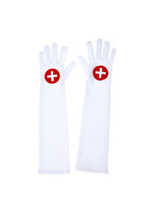Перчатки длинные белые для костюма Медсестра EH100226
