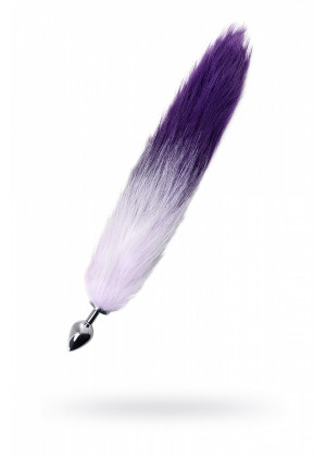 Анальная втулка с бело-фиолетовым хвостом Small 45 см 712027-S