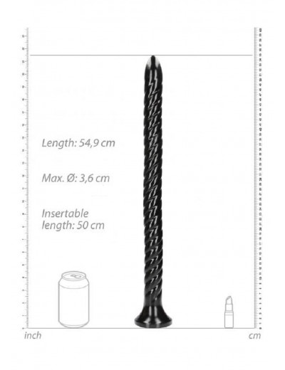 Анальная втулка змея Swirled Anal Snake черная 54,9 см OU842BLK