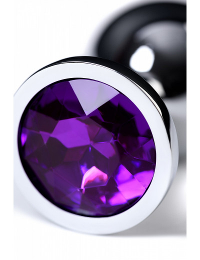 Анальная втулка с кристаллом Medium фиолетовый 8 см 717002-4