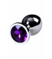 Анальная втулка с кристаллом Medium фиолетовый 8 см 717002-4