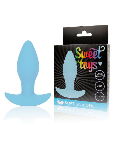 Анальная втулка Sweet Toys с вибрацией голубая 8,5 см ST-40178-12